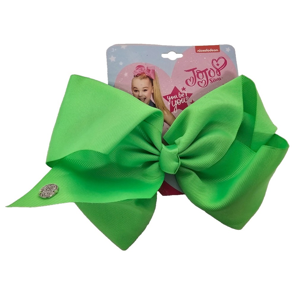 Jojo Siwa Girls' Hair Accessories 6.5" Bow On Card, Lime